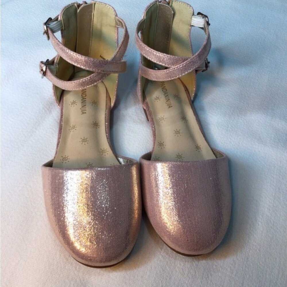 Pandaninjia Shimmering Pink Mary Jane Ballet Flats